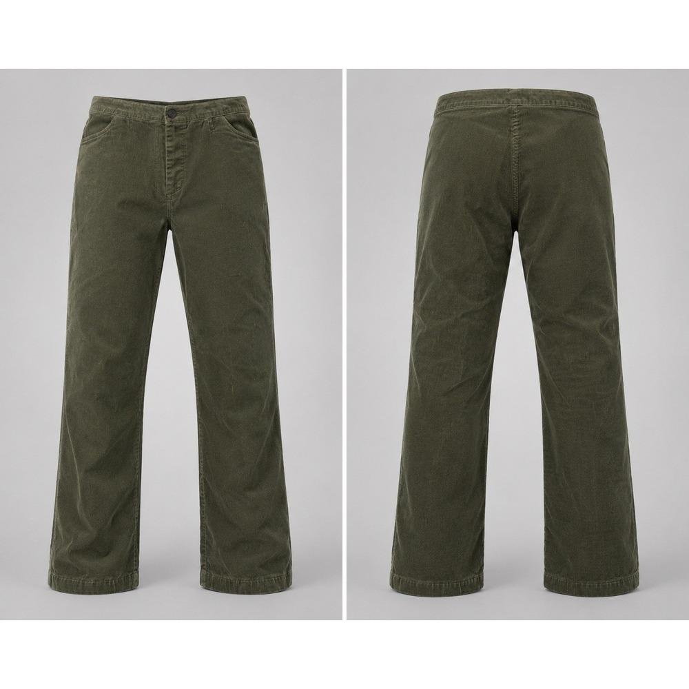 Jones New York Sport Corduroy Pants Womens 10 Green Stretch Straight Leg Casual